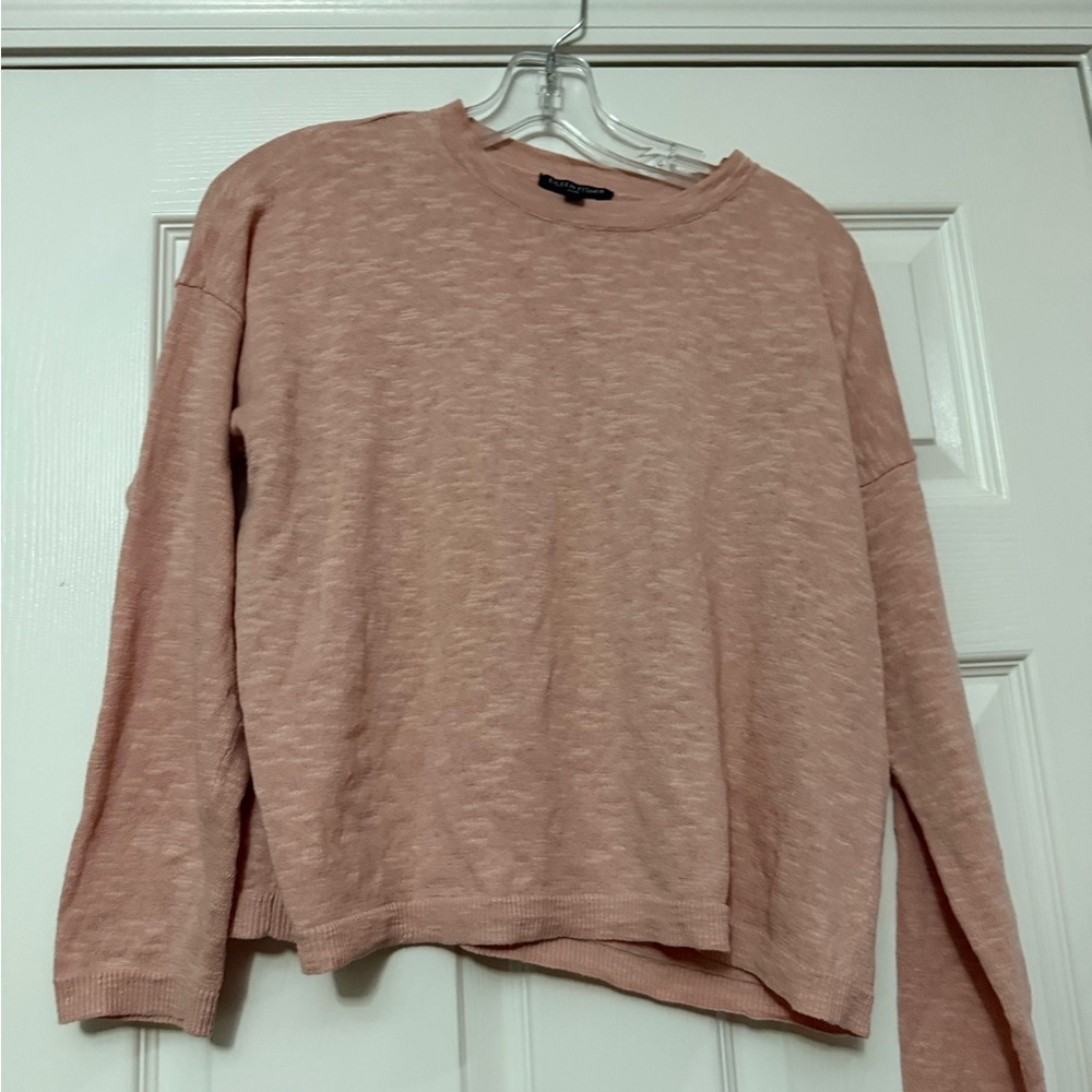 Eileen Fisher Linen/Cotton Sweater Crewneck Pullover Women’s Petite Small Pink